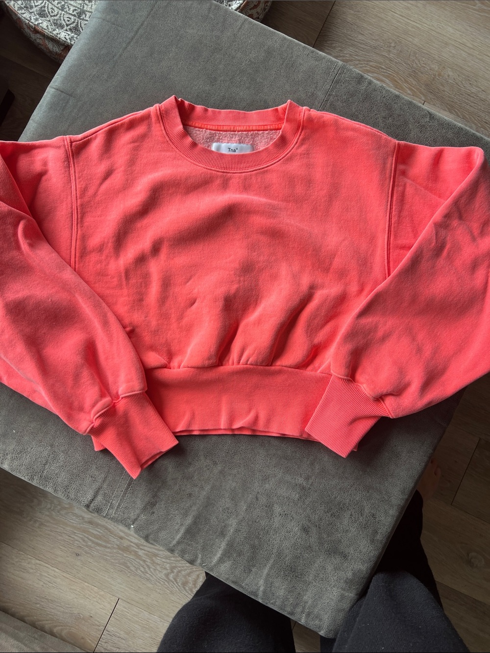 Like NEW! WMNS. TNA BRIGHT Coral neon Red Crewneck Sweatshirt. XXS. Rare color!